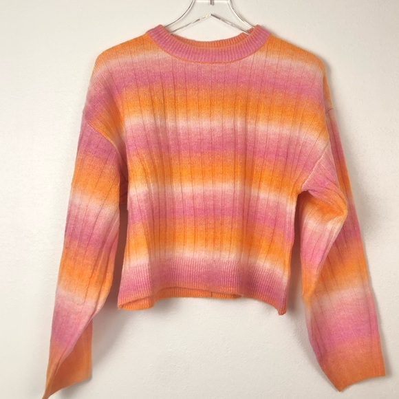 Enid Sinclair Wednesday Orange and Pink Sweater ALT - Picture 2 of 6